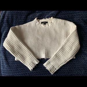 Distressed Cable Knit Sweater Cropped | Forever 21